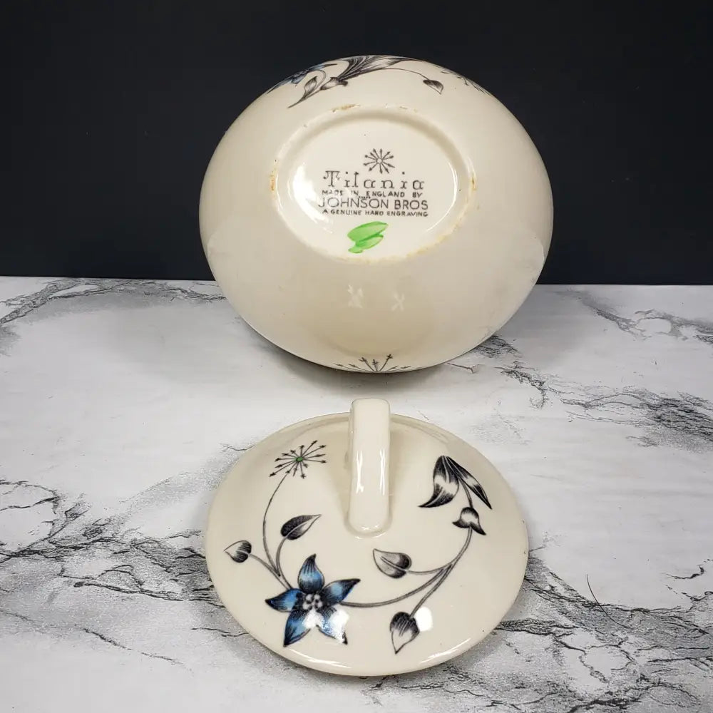 Titania Floral Starburst Sugar Bowl England Mid Century Decor