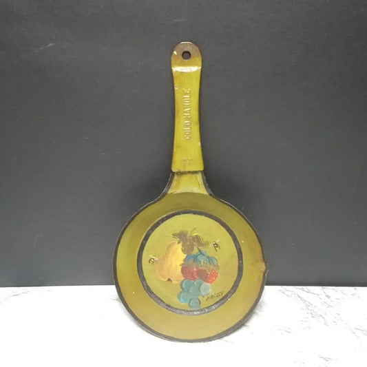 Tole Painted Skillet ( Vintage ) Decor