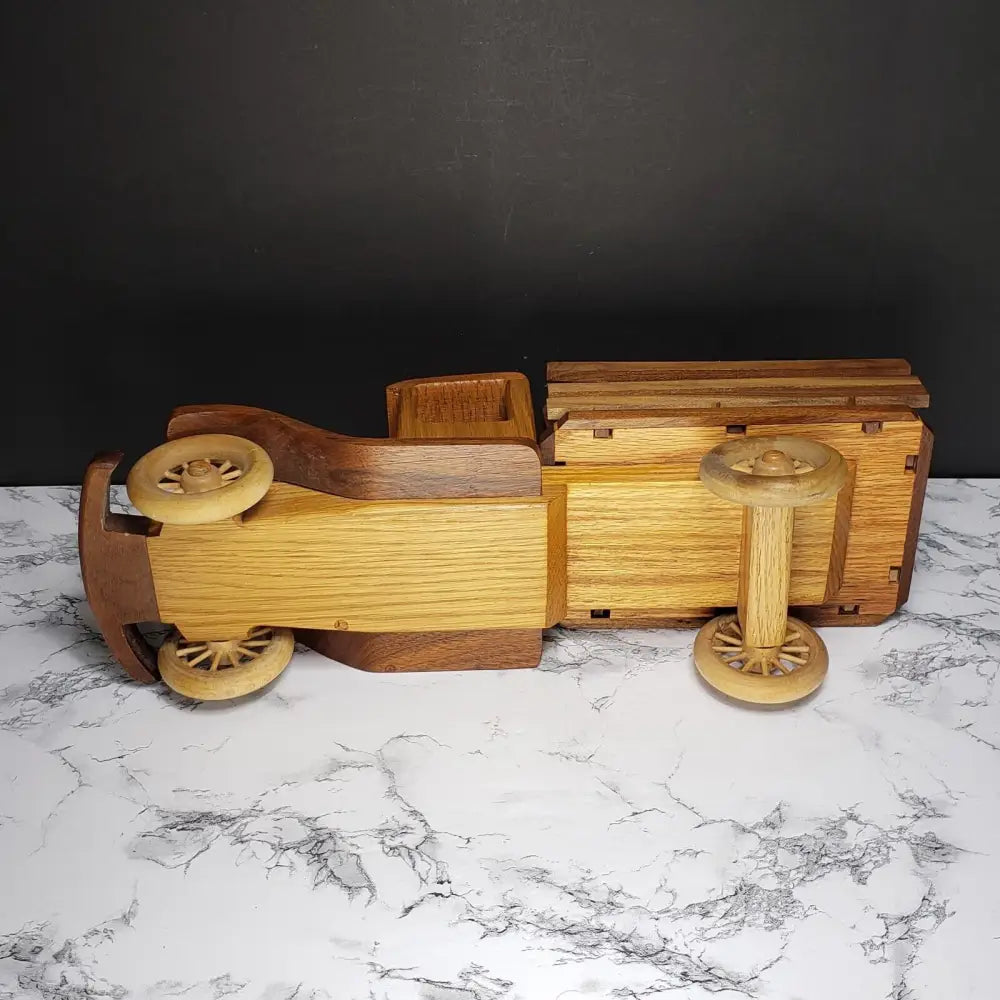Handmade Large Oak Wood Toy Truck Vintage - Decor