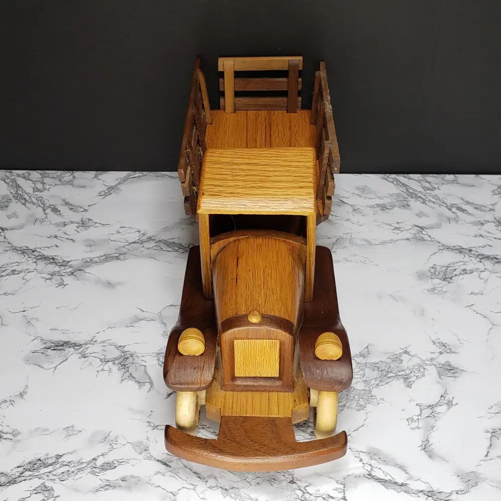 Handmade Large Oak Wood Toy Truck Vintage - Decor