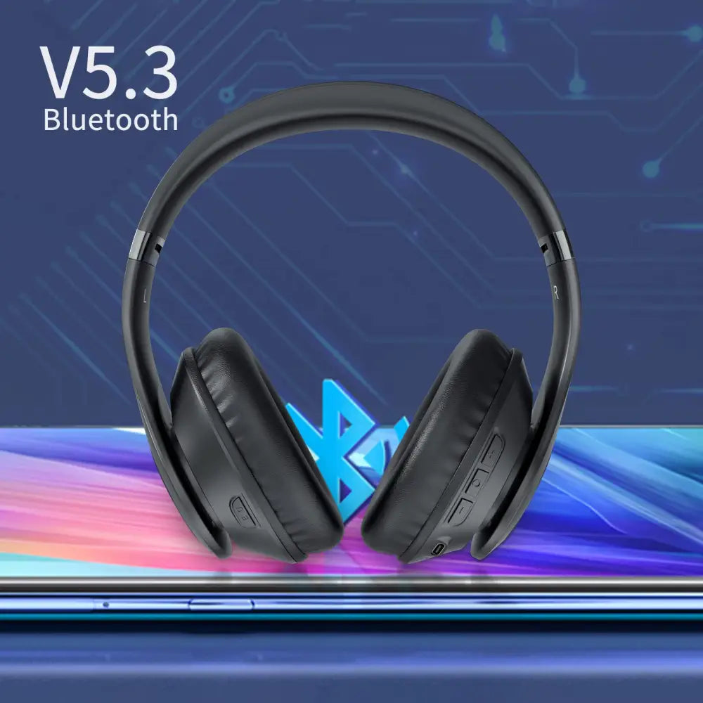 Uliptz Wireless Bluetooth Headphones 65H Playtime 6 Eq Sound Modes Hifi Stereo Over Ear With