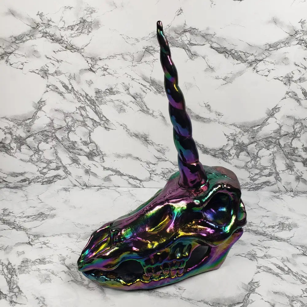 Unicorn Skull Articulated Crazy Bonez Pearlescent Home & Garden