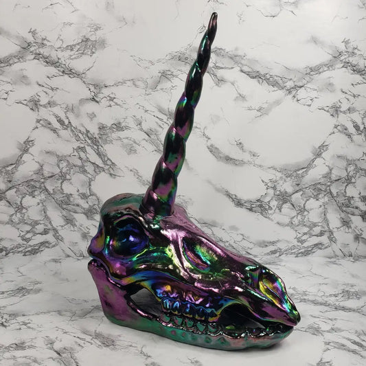 Unicorn Skull Articulated Crazy Bonez Pearlescent Home & Garden