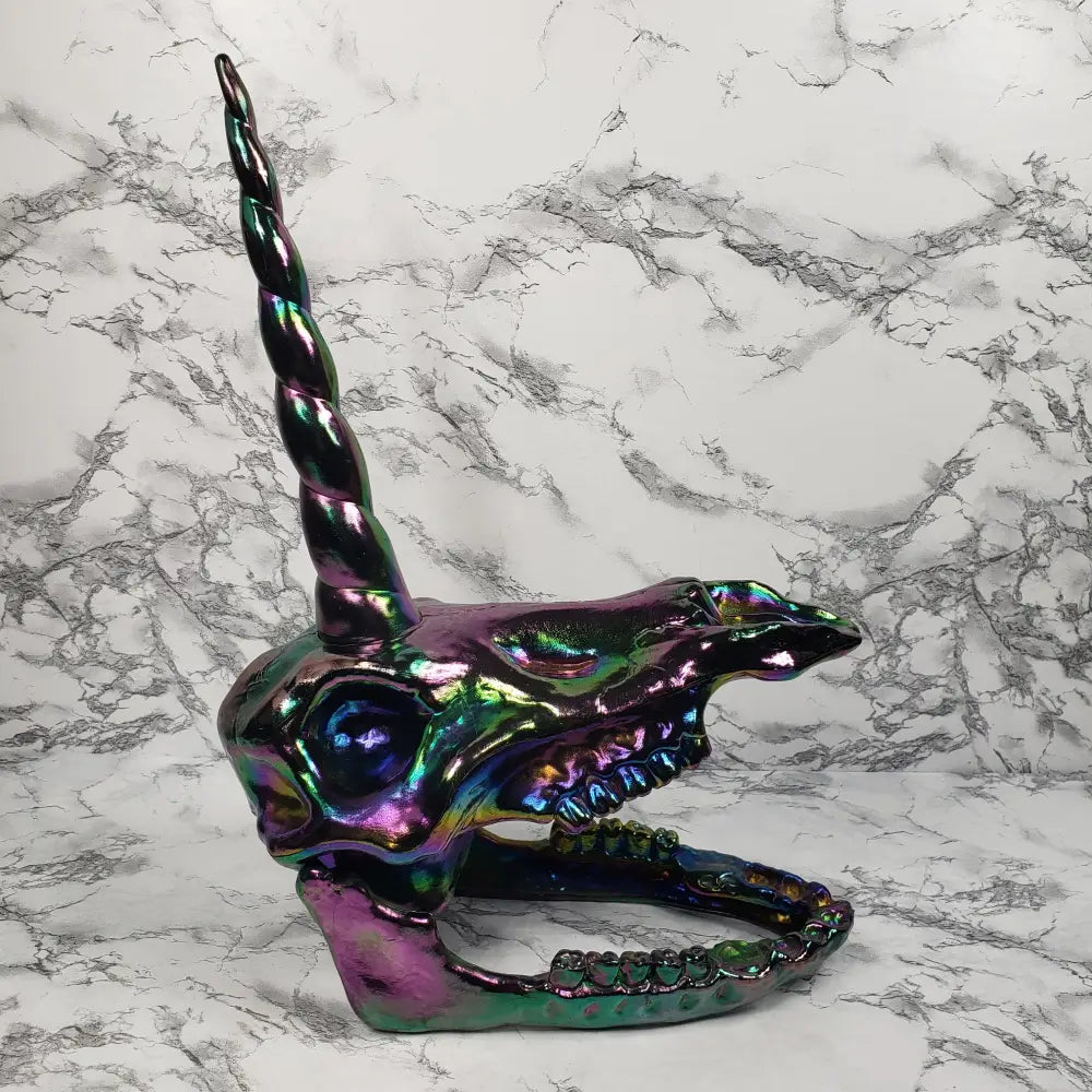 Unicorn Skull Articulated Crazy Bonez Pearlescent Home & Garden