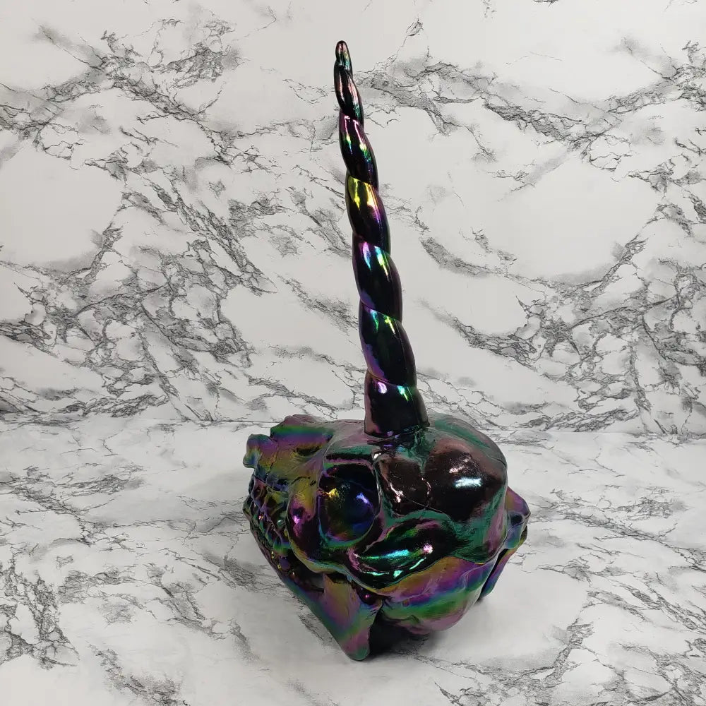 Unicorn Skull Articulated Crazy Bonez Pearlescent Home & Garden