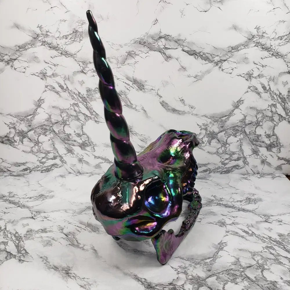 Unicorn Skull Articulated Crazy Bonez Pearlescent Home & Garden