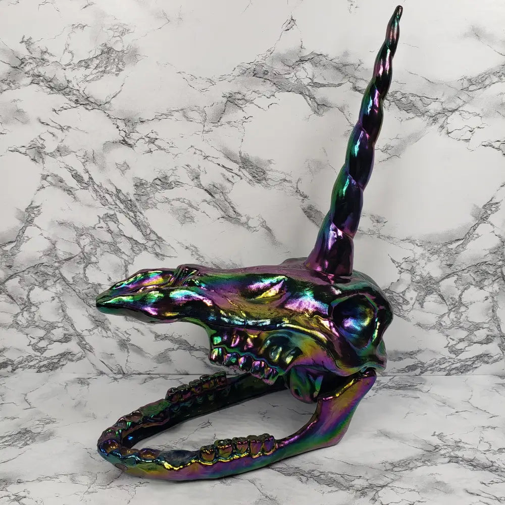 Unicorn Skull Articulated Crazy Bonez Pearlescent Home & Garden