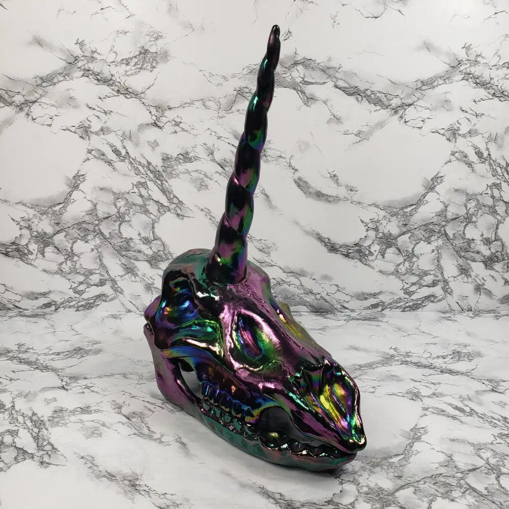 Unicorn Skull Articulated Crazy Bonez Pearlescent Home & Garden