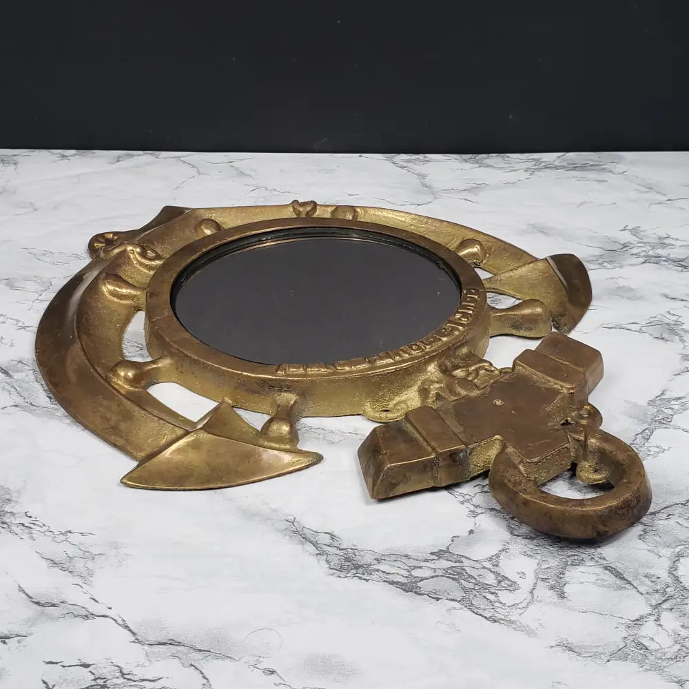 Us Navy Chief Brass Anchor Mirror Vintage Collectibles