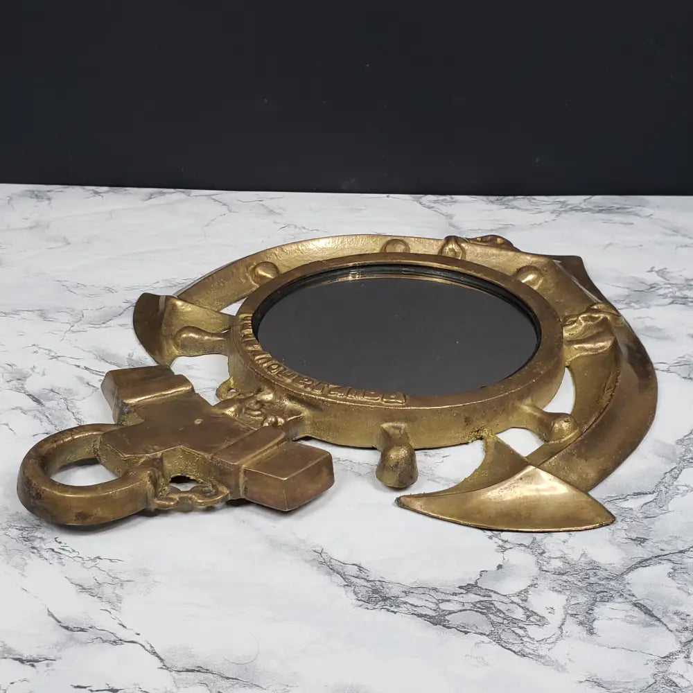 Us Navy Chief Brass Anchor Mirror Vintage Collectibles