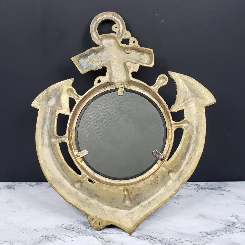Us Navy Chief Brass Anchor Mirror Vintage Collectibles
