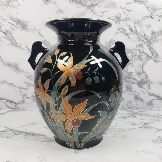 Vase Double Handled Japanese Porcelain Vintage Decor
