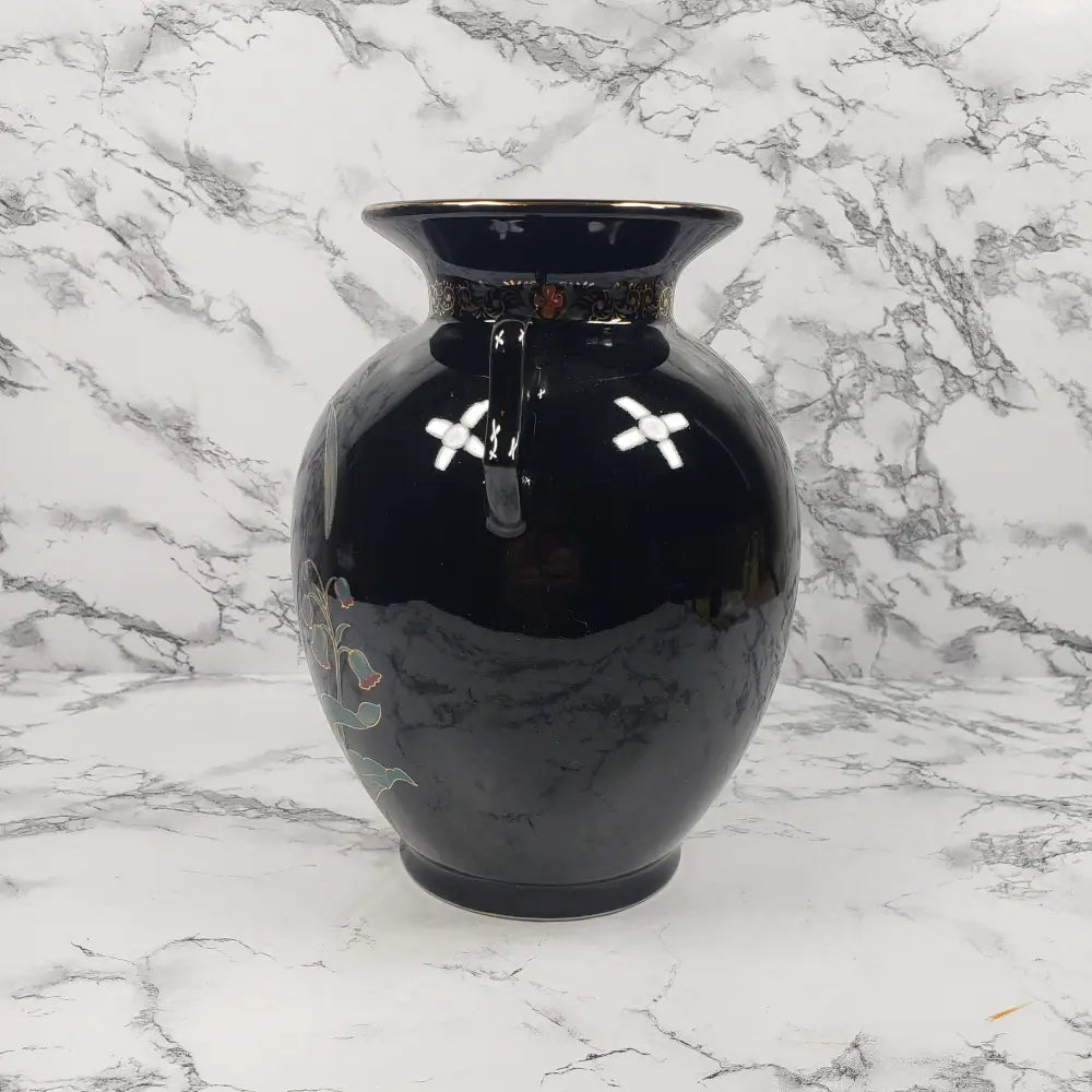 Vase Double Handled Japanese Porcelain Vintage Decor