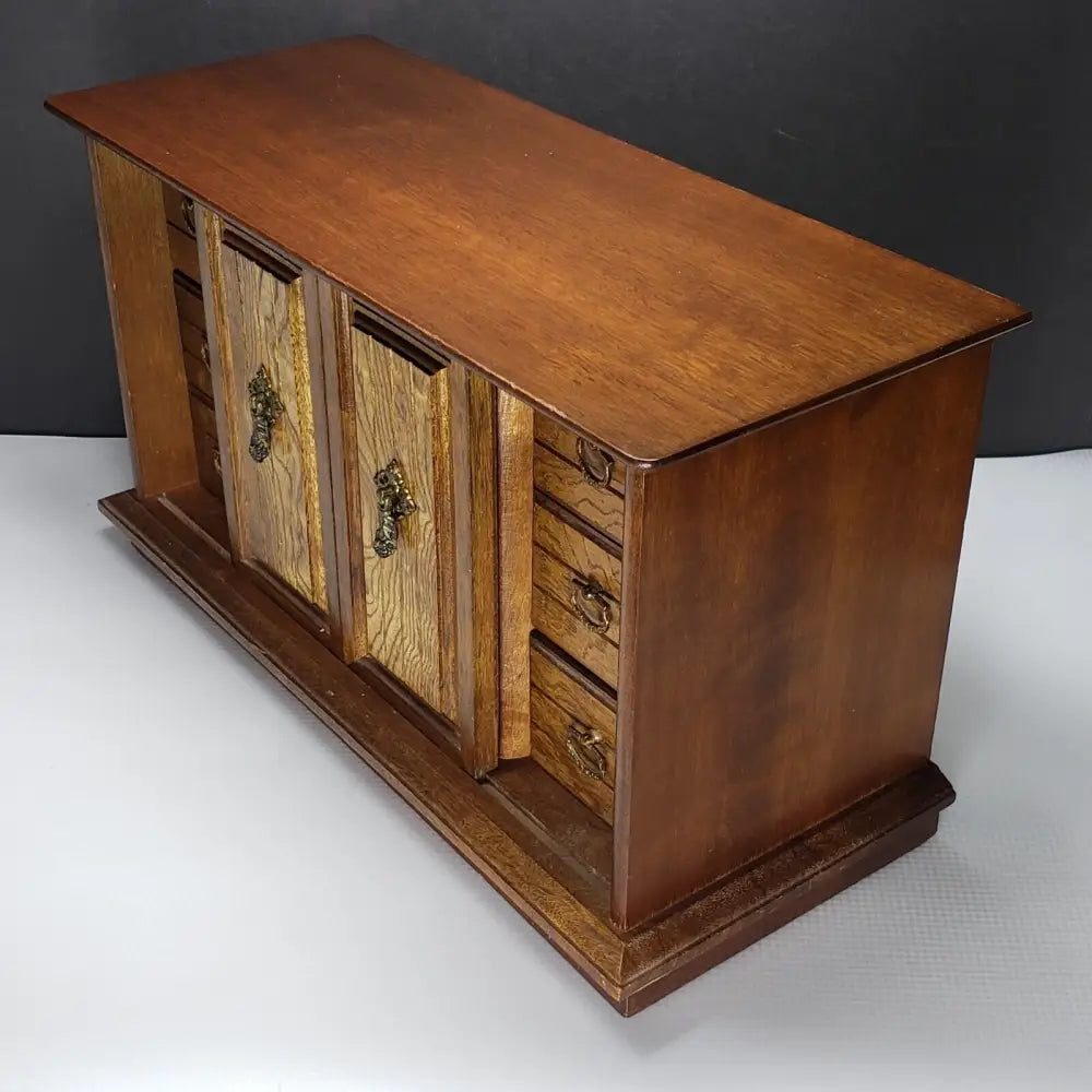 Vintage Jewelry Box Made in Japan Large Solid Wood - Decor
