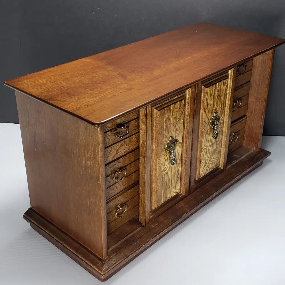 Vintage Jewelry Box Made in Japan Large Solid Wood - Decor
