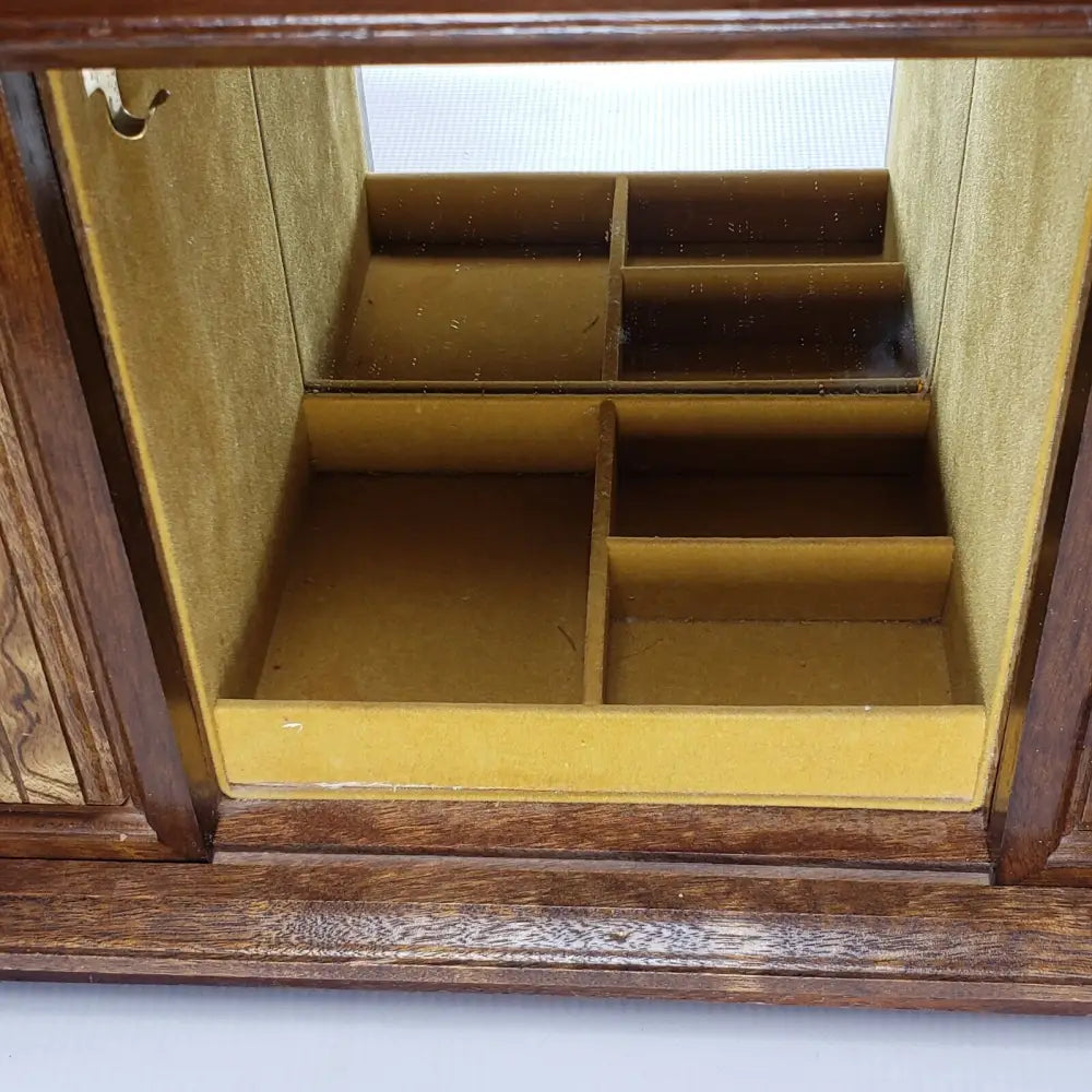 Vintage Jewelry Box Made in Japan Large Solid Wood - Decor