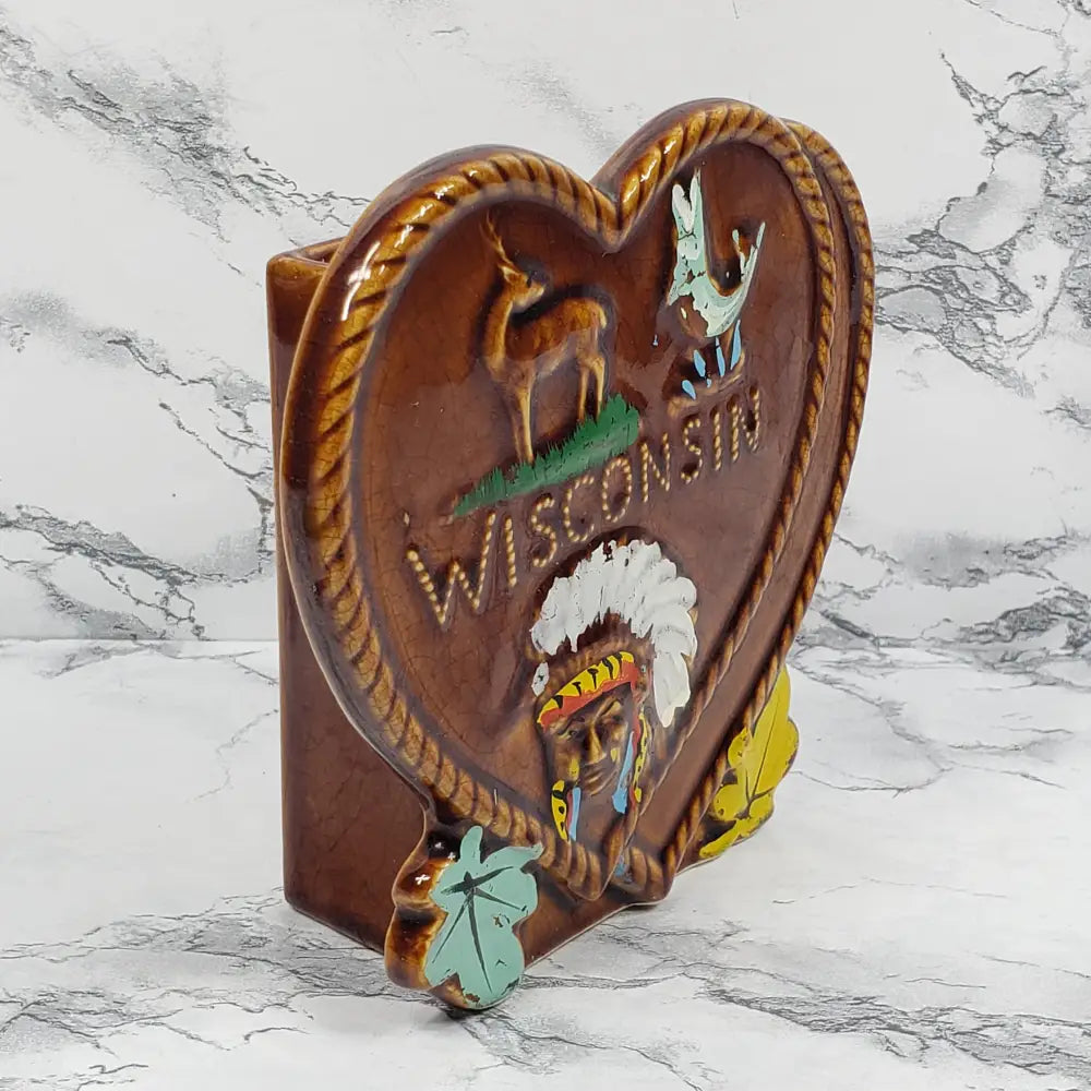 Wisconsin Kitchen Utensil Holder Wall Pocket Vintage Decor