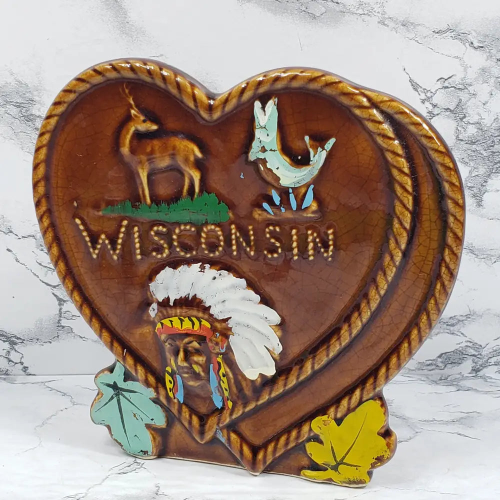 Wisconsin Kitchen Utensil Holder Wall Pocket Vintage Decor