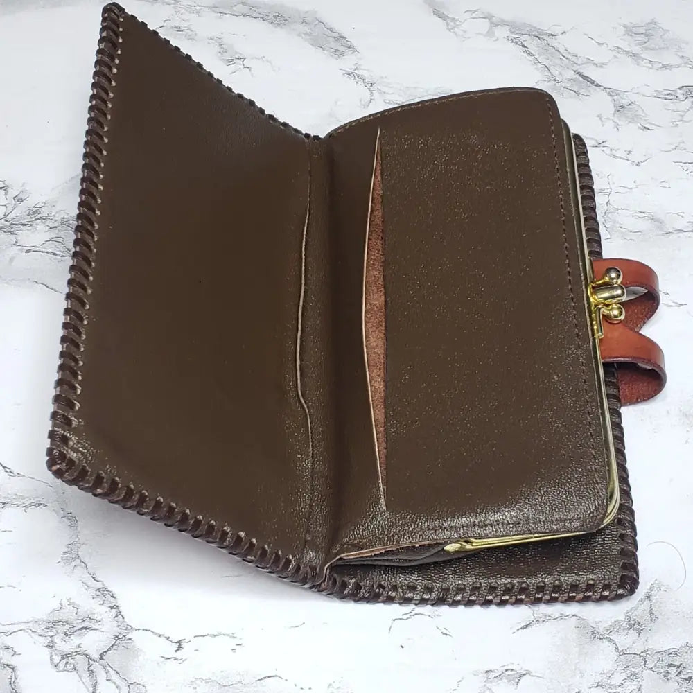 Womens Hand Tooled Leather Wallet Mary (Vintage)