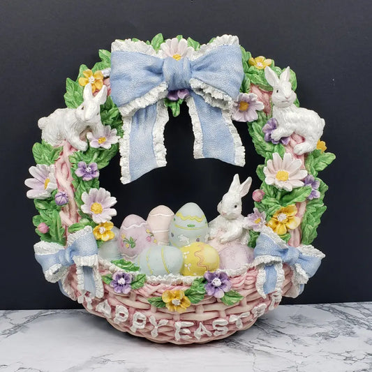 York Resin Easter Wreath Vintage Decor