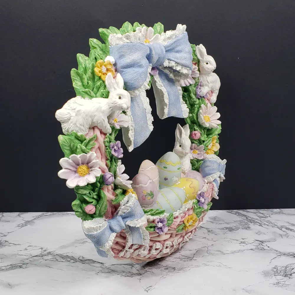 York Resin Easter Wreath Vintage Decor